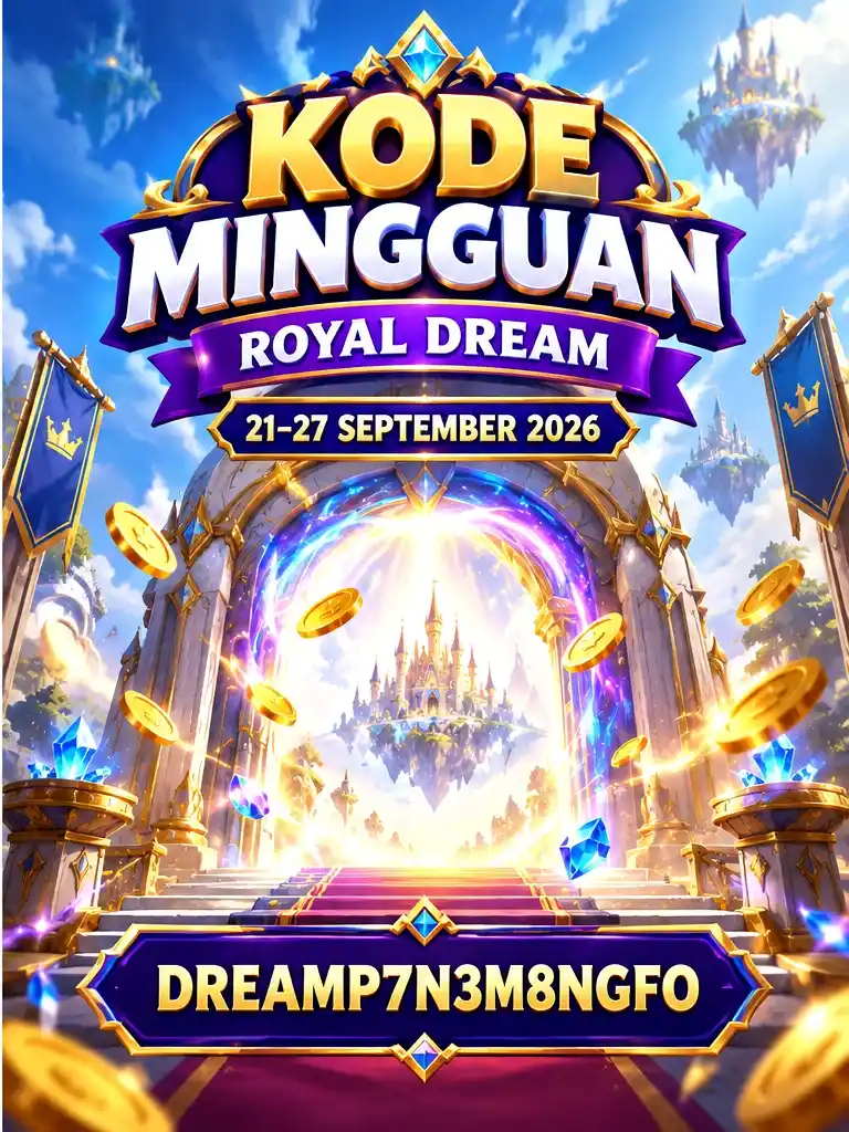Infografik 5 langkah cara klaim Kode Mingguan Royal Dream